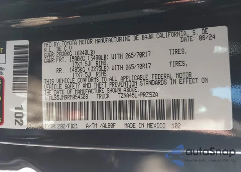 2024 Toyota Tacoma Trd Off Road 4Wd from USA, damaged, VIN 3TMLB5JN9RM054308